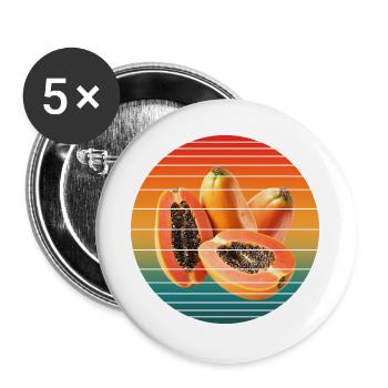 papaya fruit - Buttons large 2.2''/56 mm (5-pack) - white - Front