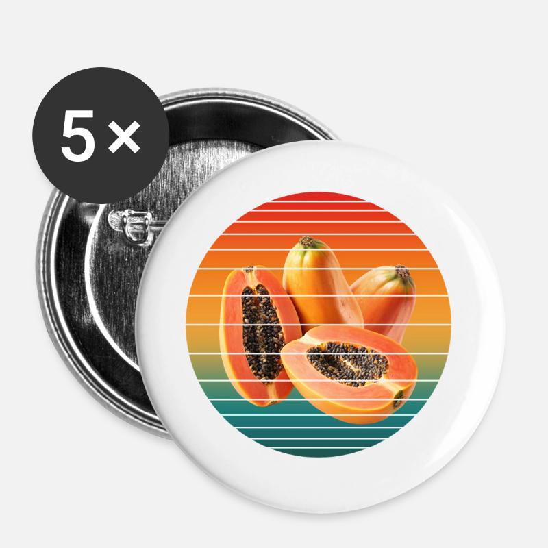 papaya fruit - Buttons large 2.2''/56 mm (5-pack) - white