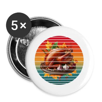 VINTAGE TURKEY - Buttons large 2.2''/56 mm (5-pack) - white - Front