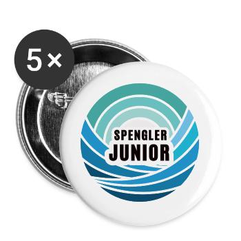 Spengler Junior Nachfolger Sohn Kind Junge - Buttons groß 56 mm (5er Pack) - Weiß - Vorne