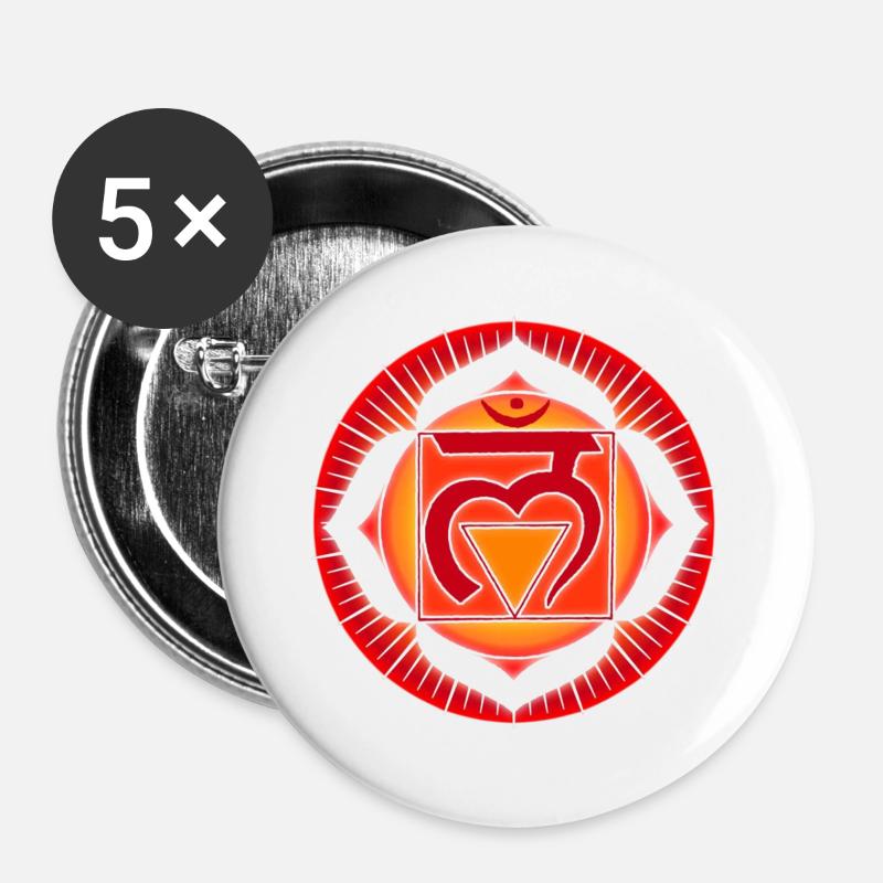 Muladhara Root Chakra - Buttons large 2.2''/56 mm (5-pack) - white