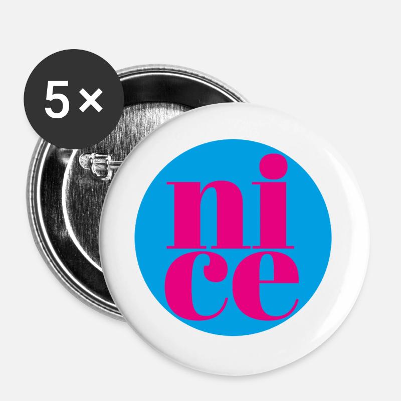 nice - Buttons groß 56 mm (5er Pack) - Weiß