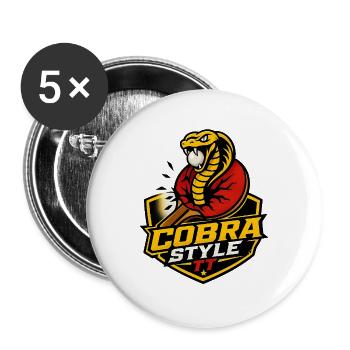 Cobra Style Table Tennis - Lot de 5 grands badges (56 mm) - blanc - Devant