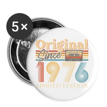 50. Geburtstag, 50 Jahre - Buttons groß 56 mm (5er Pack) - Weiß - Vorne