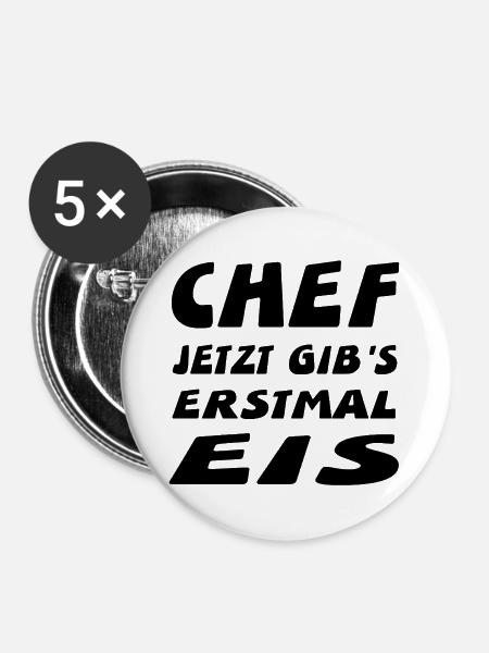 Chef - Buttons groß 56 mm (5er Pack) - Weiß