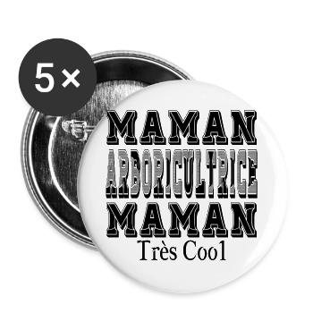 Maman Arboricultrice Maman Très Cool - Lot de 5 grands badges (56 mm) - blanc - Devant