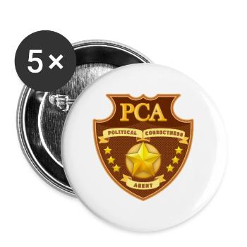 Political Correctness Agent Badge - Buttons large 2.2''/56 mm (5-pack) - white - Front