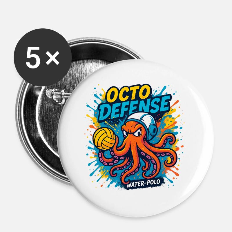 OctoDefense Water Polo - Buttons large 2.2''/56 mm (5-pack) - white