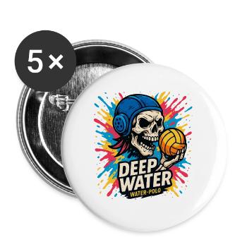 Crane DEEPWATER Wasserball - Buttons groß 56 mm (5er Pack) - Weiß - Vorne
