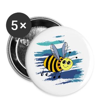Insekt - Buttons groß 56 mm (5er Pack) - Weiß - Vorne