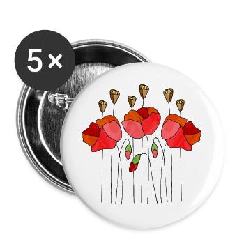 Flowers - Buttons large 2.2''/56 mm (5-pack) - white - Front