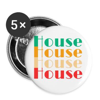 Musique house - Lot de 5 grands badges (56 mm) - blanc - Devant