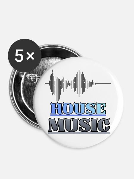 House - Buttons groß 56 mm (5er Pack) - Weiß