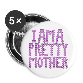 Je suis une jolie typographie maternelle - Lot de 5 grands badges (56 mm) - blanc - Devant