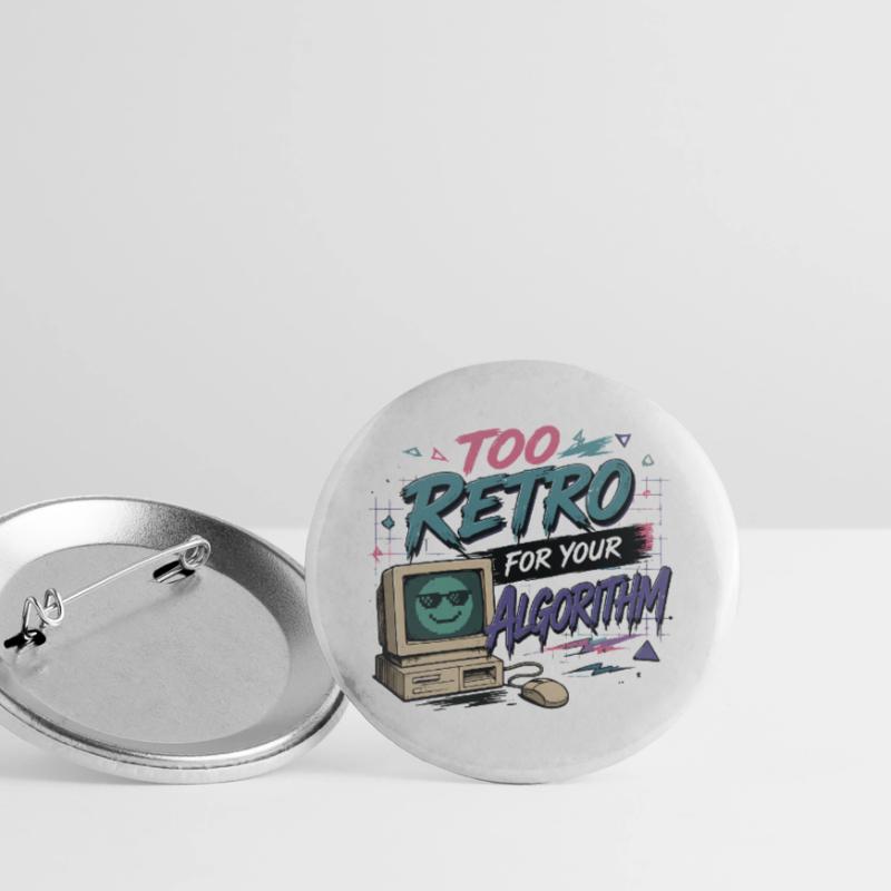 Cooles Too Retro for your Algorithm Design Buttons groß 56 mm (5er Pack)
