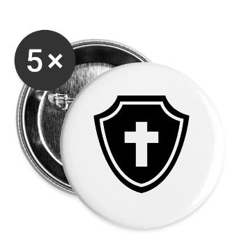 Schild der Rüstung Gottes - Buttons groß 56 mm (5er Pack) - Weiß - Vorne
