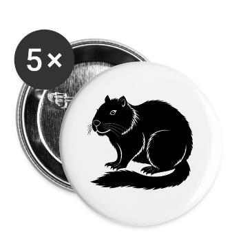 Biberkörper - Buttons groß 56 mm (5er Pack) - Weiß - Vorne