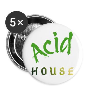 Acid House - Buttons large 2.2''/56 mm (5-pack) - white - Front