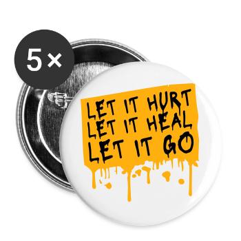 Laisse faire mal Laisse ça guérir Laisse partir Inspirant - Lot de 5 grands badges (56 mm) - blanc - Devant