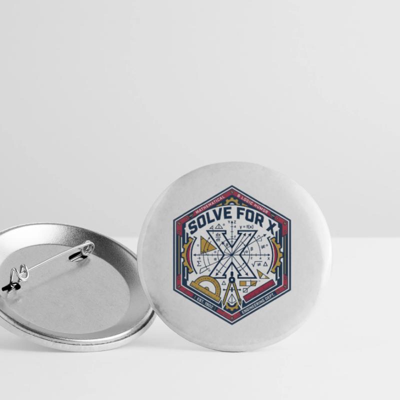 Solve for X: Mathematical Engineering Buttons large 2.2''/56 mm (5-pack)