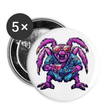 Été de bandes dessinées Tarantula - Lot de 5 grands badges (56 mm) - blanc - Devant