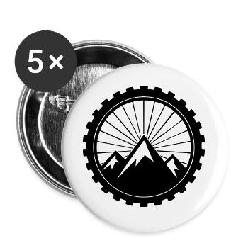 Logo du pneu VTT Gravel Bike Mountains - Lot de 5 grands badges (56 mm) - blanc - Devant