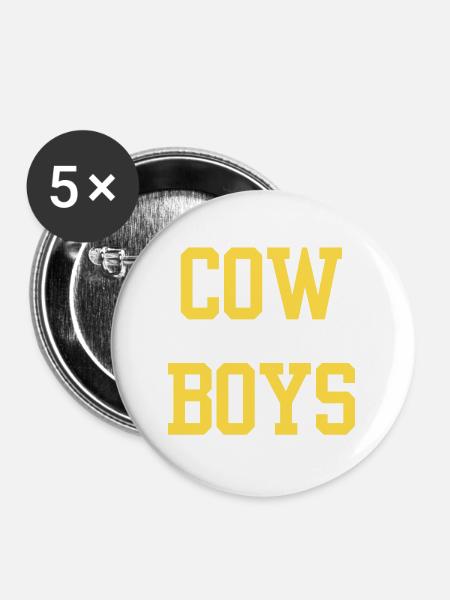 cowboys - Buttons groß 56 mm (5er Pack) - Weiß