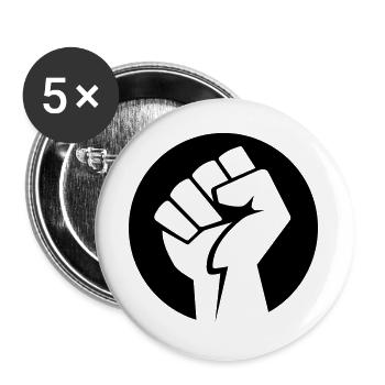 Faust Icon v.1 (Farbe änderbar) - Buttons groß 56 mm (5er Pack) - Weiß - Vorne