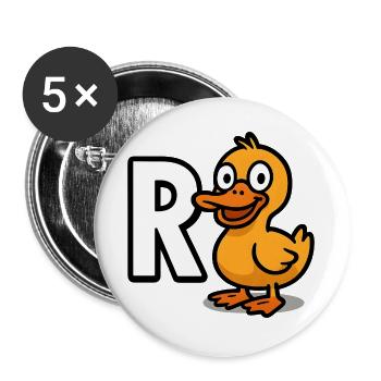 Pension Duck Pension Pension Gift de retraite anticipée - Lot de 5 grands badges (56 mm) - blanc - Devant