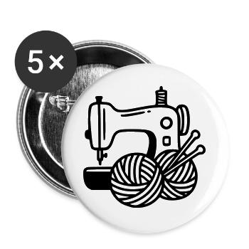 Sewing Machine Wool Knitting Sewing Handmade - Buttons large 2.2''/56 mm (5-pack) - white - Front