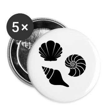 Muscheln - Buttons groß 56 mm (5er Pack) - Weiß - Vorne