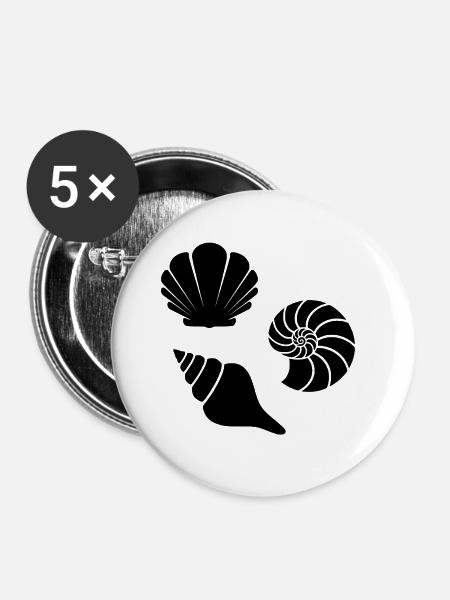 Muscheln - Buttons groß 56 mm (5er Pack) - Weiß