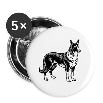 Dog - Buttons large 2.2''/56 mm (5-pack) - white - Front