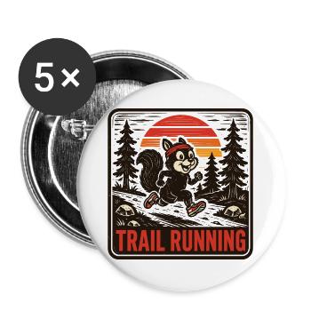 Trail running - Lot de 5 grands badges (56 mm) - blanc - Devant