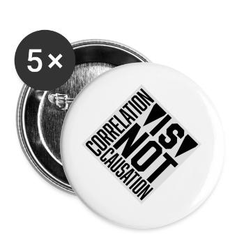 Correlation Is Not Causation Nerd Wissenschaft - Buttons groß 56 mm (5er Pack) - Weiß - Vorne