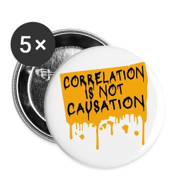 Correlation Is Not Causation Nerd Wissenschaft - Buttons groß 56 mm (5er Pack) - Weiß - Vorne