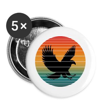 Vintage Eagle - Buttons groß 56 mm (5er Pack) - Weiß - Vorne