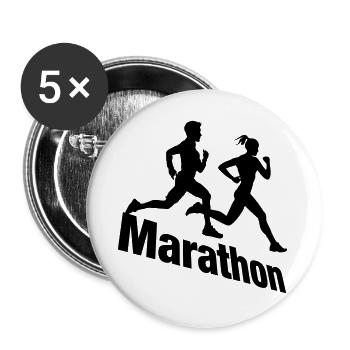 Running Duo – Team Marathon - Buttons large 2.2''/56 mm (5-pack) - white - Front