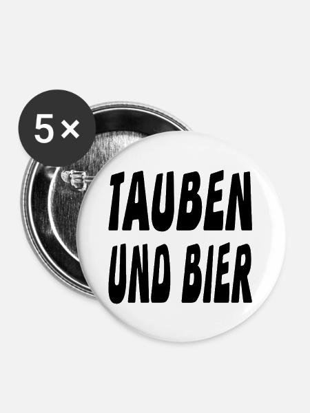 Tauben - Buttons groß 56 mm (5er Pack) - Weiß