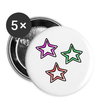 Stars - Buttons large 2.2''/56 mm (5-pack) - white - Front