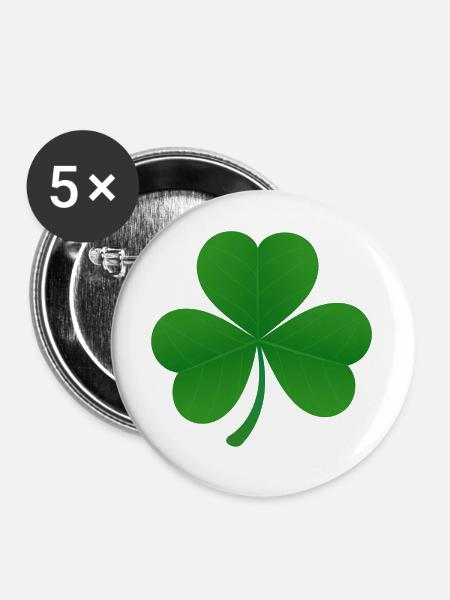 Kleeblatt - Buttons groß 56 mm (5er Pack) - Weiß