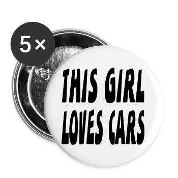 Voiture - Lot de 5 grands badges (56 mm) - blanc - Devant