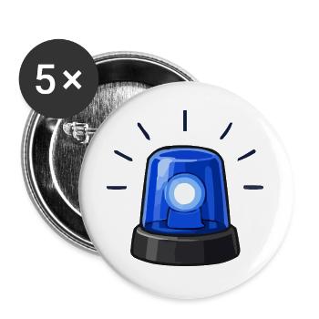 Blaue Alarmleuchte Cartoon - Buttons groß 56 mm (5er Pack) - Weiß - Vorne