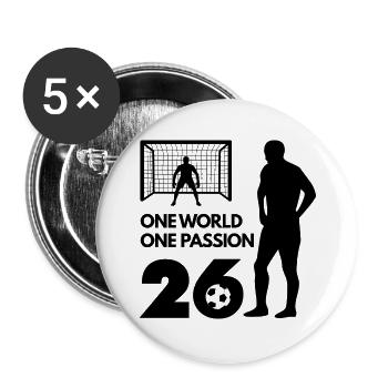 Un amour, une passion Fußball Football - Lot de 5 grands badges (56 mm) - blanc - Devant