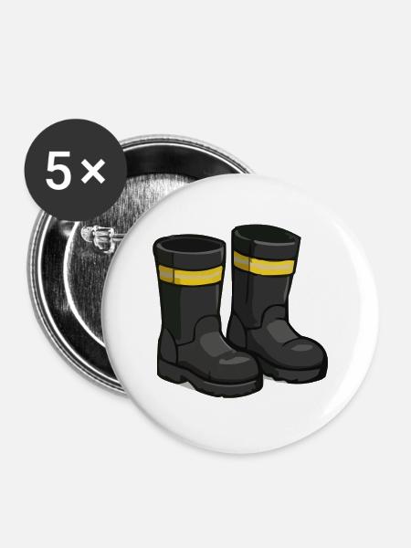 Gummistiefel Gelbband - Buttons groß 56 mm (5er Pack) - Weiß