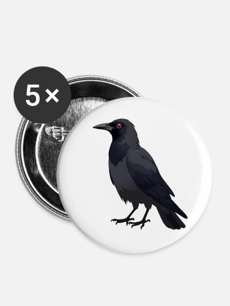 Rabe - Buttons groß 56 mm (5er Pack) - Weiß