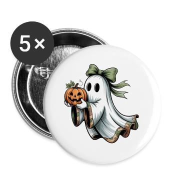 Halloween Ghost Pumpkin - Buttons large 2.2''/56 mm (5-pack) - white - Front