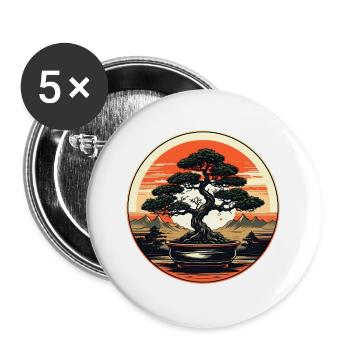 Bonsai at sunset - Buttons large 2.2''/56 mm (5-pack) - white - Front