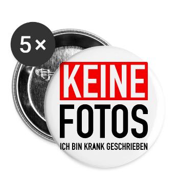 KEINE FOTOS - Buttons groß 56 mm (5er Pack) - Weiß - Vorne