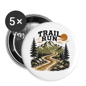 Course sur sentier - Lot de 5 grands badges (56 mm) - blanc - Devant